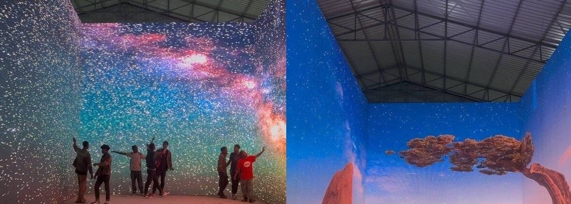 Immersive LED Room — Full-room LED installation — starfield and canyon environments
